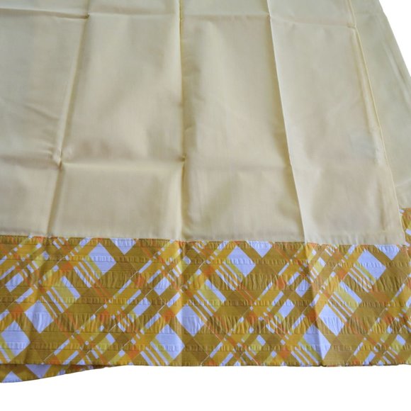 Vintage JP Stevens Pillowcases 2 Standard Yellow Plaid Edge No Iron Percale NEW - Picture 6 of 9